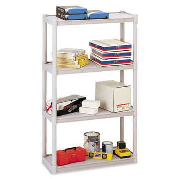 Iceberg Rough N Ready Open Storage System, Four-shelf, Injection-molded Polypropylene, 32 X 13 X 54, Platinum freeshipping - TVN Wholesale